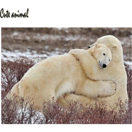 New Diamond Painting Full Square Round Diamond Polar bear animal 3D Rhinestone Embroidery Cross Stitch 5D DIY Mosaic Decor Home