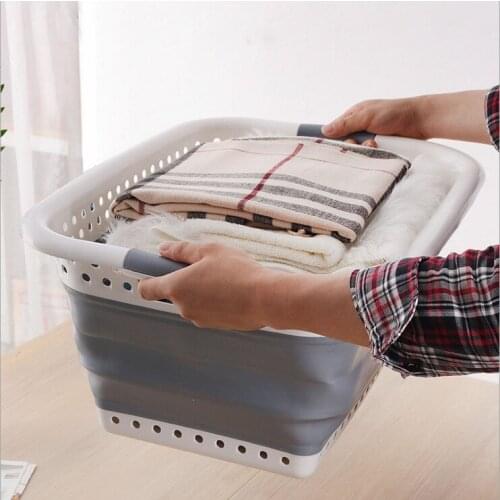 Bathroom Storage Organization Bath Collapsing Baskets Cloth Folding Toy Storage Bucket Bath Laundry Dirty Clothes Storage