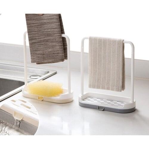 Kitchen Desktop Sink Organizer Sink Sponge Holder Drain Drying Rack Removable Kitchen Sink Accessories