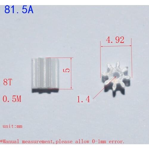 30pcs 8T 10T plastic gear 0.5M 1.5mm hole rc car robot ship four six axis aircraft diy toys parts model accessories baby toy