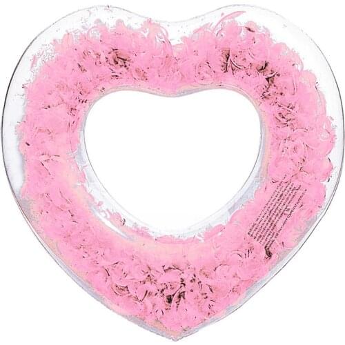 Full Transparency Water Ring Swimming Ring with Heart-shape Inflatable for Adult NOV99