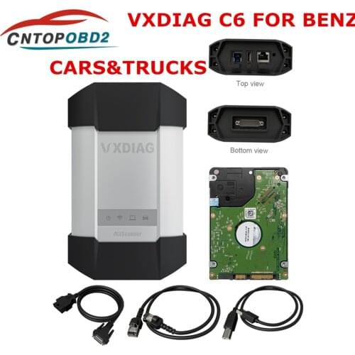 VXDIAG C6 Professional OBD Car Diagnostic Tool for Benz Car truck Powerful than Star C4 C5 With HDD For Merce Star C4 C5 Scanner