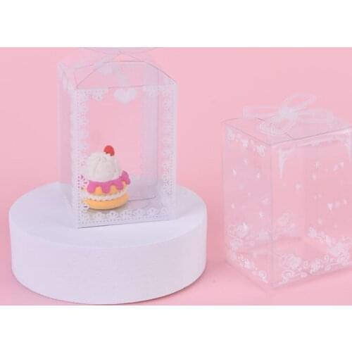Transparent Gift Box PVC Plastic Baby Shower Party Festival Present Candy Food Clear Packaging Boxes for Birthday Wedding 5pcs