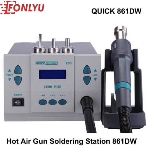 QUICK 861DW Rework Station Intelligent Digital Display BGA for Phone PCB Motherboard Soldering Repair Hot Air Welding Station