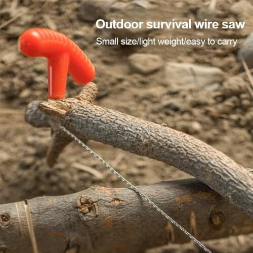 Manual Hand Steel Rope Chain Saw Stainless Steel Pocket Saw Practical Portable Emergency Survive Tool For Outdoor Camping Hiking