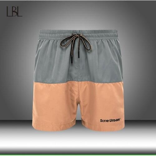 Men Casual Breathable Pockets Beach Patchwork Shorts Mens Short Jogger Short Pants Male Workout Bodybuilding Gym Sports Shorts