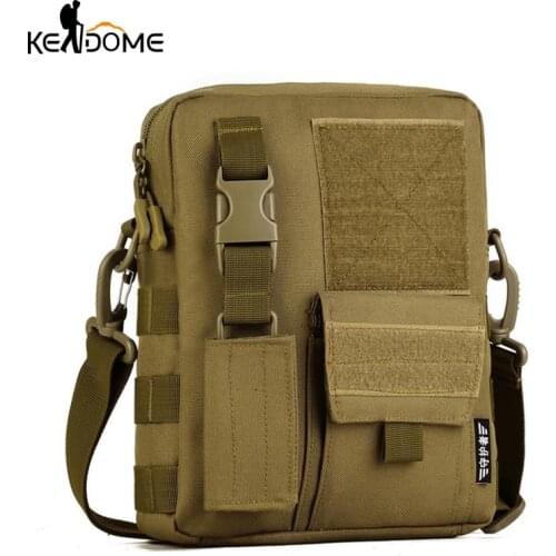 Men Camo Waterproof Vertical Messenger Bag Army Fans Tactical Shoulder Bag Outdoor Travel Commuter Package Extend Molle XA457WD