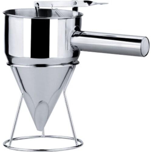 Stainless Steel Funnel with Silicone Plug Chocolate Sauce Funnel Waffles Octopus Balls Tools Kitchen Oil Funnels Baking Gadgets