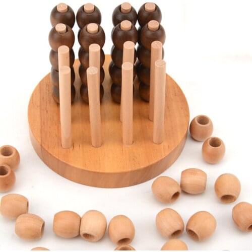Challenge Intellectual Space Thinking Game Wooden 3D Puzzle Jigsaw Toys For Children Kids Cartoon Intelligence Educational Toy