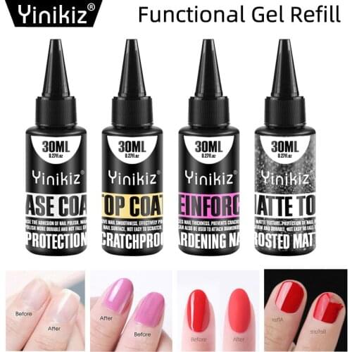 Yinikiz 30ml Gel Nail Polish Soak Off UV Gel For Nail Art Design Semi Permanent Hybrid Nail Polish Gel Base Top Coat