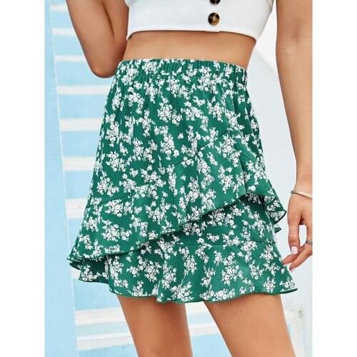 Uclio Womens Skirt Floral Mermaid Skirt Green