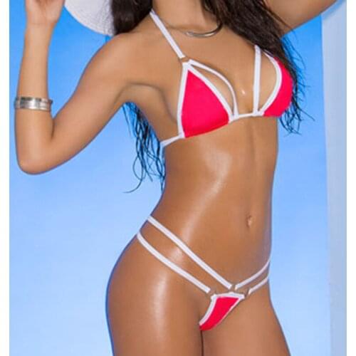 Women Extreme Sexy Micro Bikini Swimwear Set Two Pieces Swimsuit Beachwear Sunbath Female Low Waist Mini Triangle Bathing Suits