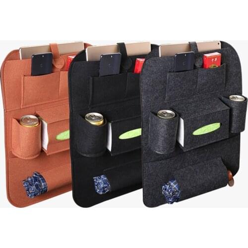 1PC Car Felt Back Seat Organizer Storage Box Pockets Kick Mats Car Seat Back Protect Cover For Kid Foldable Auto Seat Back Bag