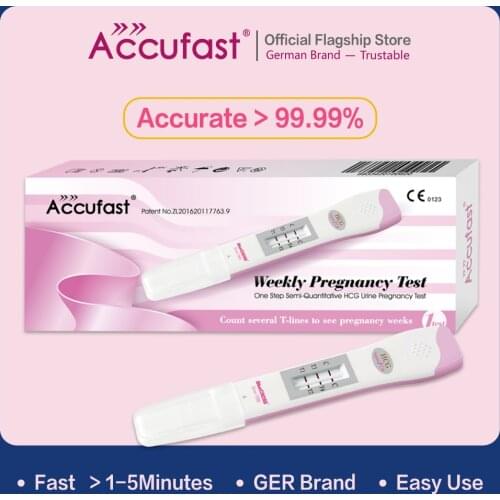 ACCUFAST 1Pcs Hcg Pregnancy Test Midstream For Women Home Use Urine Test Kits Rapid Semi-Quantitative Pregnancy Test Stick
