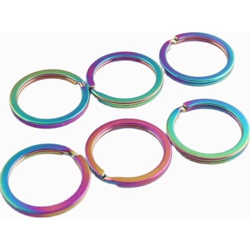 10pcs Metal O rings Key Holder Split Rings Keyring Rainbow Color Cute Keychain Key fob Split ring Keyring finding