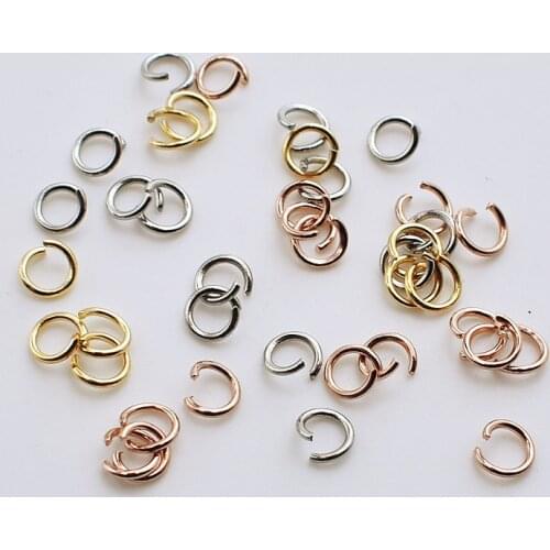 100pcs Stainless Steel Gold Rose Gold Steel Tone Open Jump Ring 4/5/6/7/8mm Split Ring Connector for DIY Jewelry Making 0.8mm