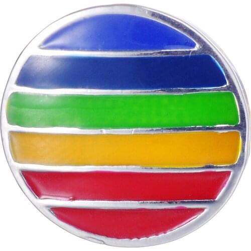 18mm Colorful Resin Ginger Snap Buttons For DIY Snap Bracelet Rainbow Pattern Snap Charms Jewelry VN-2097