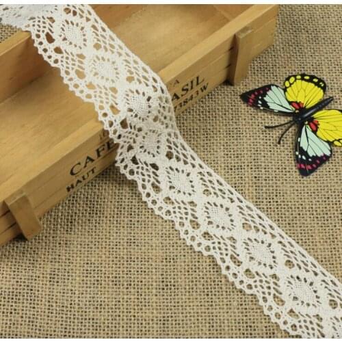 20yards garment accessory clothes hometextile bridal doll dress trim knit embroidery cotton crochet clunny lace 4.3cm DIY ribbon