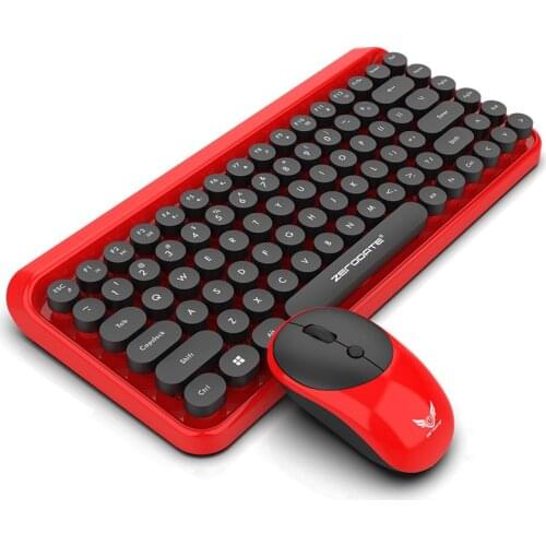 84 Key Punk Retro DOT Keyboard Office Notebook Wireless Keyboard and Ergonomic Design Mouse Set for Office and Home