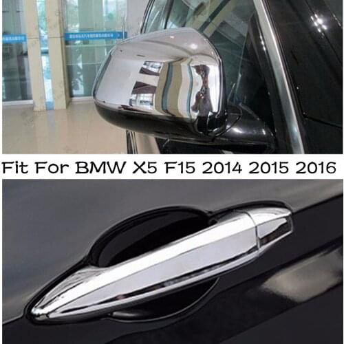 Lapetus Accessories Interior Chrome Side Rearview Mirrors Cover Trim 2 Pcs For BMW X5 F15 2014 2015 2016