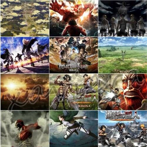 Attack On Titan Diamond Painting Japan Anime Diy 5D Full Drill Embroidery Kits Mosaic Rhinestone Cross Stitch Handmade Artwork