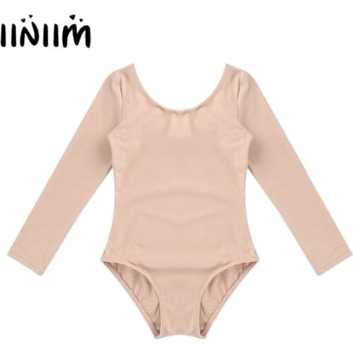 Girls Ballet Bodysuit Long Sleeve Ballet Dancer Leotard Turnpakje Costumes Gymnastic Swimsuit for Kids Dance Class Ballerina