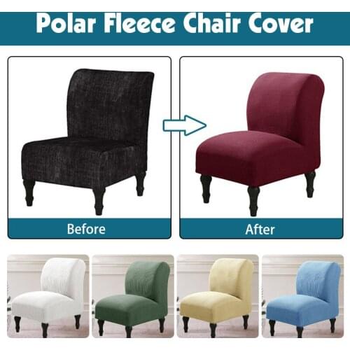 Polar fleece Armless Chair Cover hotel Seat Sofa Slipcover Modern Accent Chair Covers Stretch Home Couch Furniture Protector