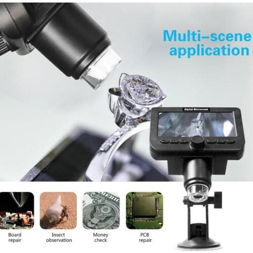TZT 4.3" LCD Display 2MP 50X-1000X WiFi Digital Microscope For Circuit Detection Industrial Repairs