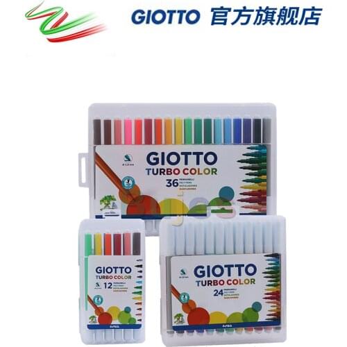 Giotto Turbo Color 36 Color Watercolor Pen,Colour Pen Set for Children,Safe Non-toxic,Easy To Clean,Washable, Big Crayons