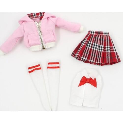 DBS blyth clothes for pink and red uniform it suitable for 1/6 30cm ICY joint normal Azone body