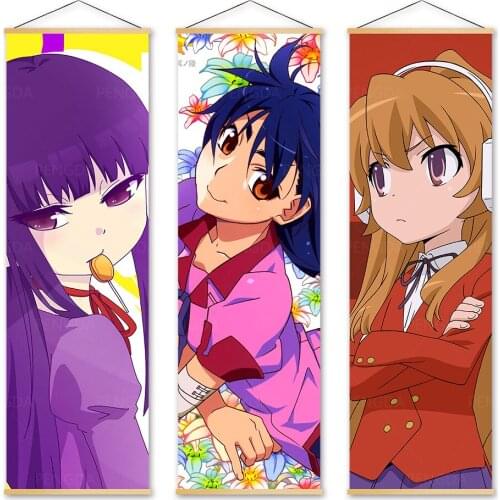 Home Decor Monogatari Series Wall Art Painting Solid Wood Hanging Scrolls Japanese Anime Character Canvas Print Picture Poster