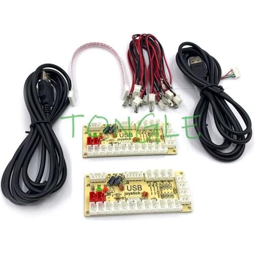 FULL-2X Zero Delay Arcade USB ENCODER PC TO JOYSTICK FOR 5PIN JOYSTICK & 2.8MM BUTTON
