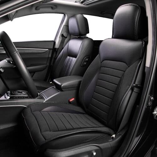 FlyingBanner Leather Flax Car Seat Covers Universal seat cushion Breathable Seat Protector Interior Luxury Automobile Seat Cover