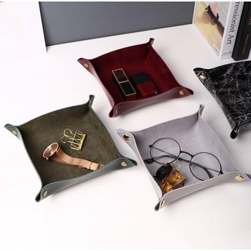 Storage Trays Square Tray for Jewelry Phone Coin Desktop Storage Box Sundries Bins Table Decoration Key Wallet trays decorative