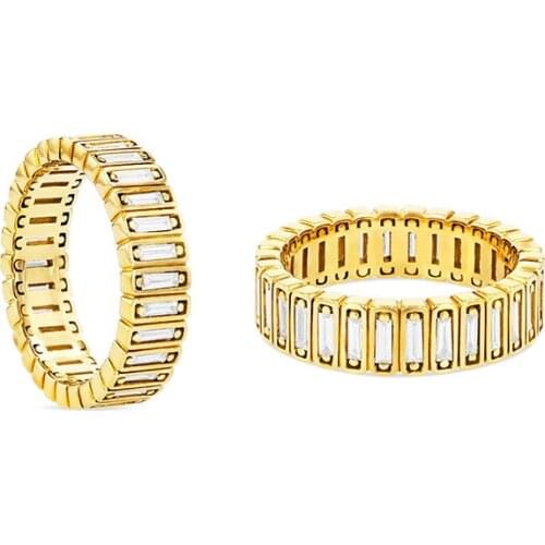 Brass With 18 K Gold AAA Zircon Firework Rings Women Jewelry Punk Designer Club Cocktail Party Japan Korea Fashion