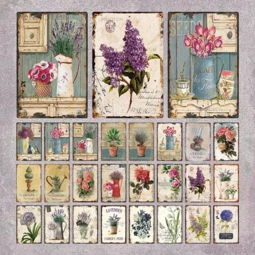 Garden Rules Metal Sign Vintage Metal Plaque Plates Decor For Pub Bar Home Wall Decor Tin Signs Flower Poster Gift