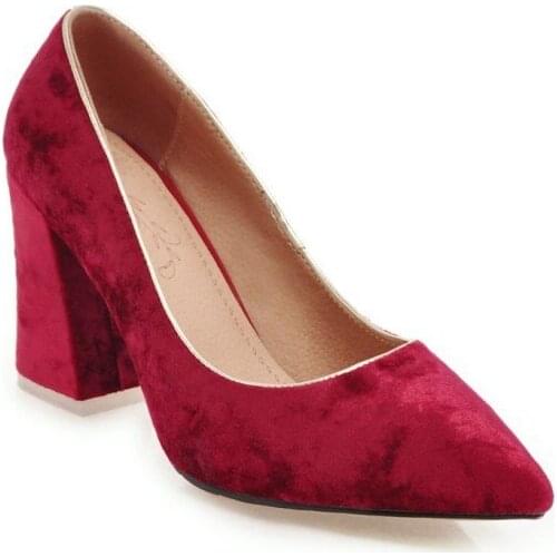 Vogue of new fund of 2018 age season suede pointed thick with high with super small size 31 18111-46 womens shoes