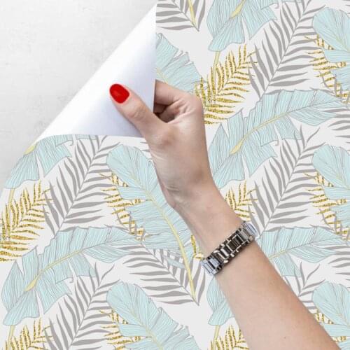 Wallpaper Sticker Leaves Self Adhesive Removable Wall Sticker Seamless Contact Paper Living Room Bedroom Background Decoration