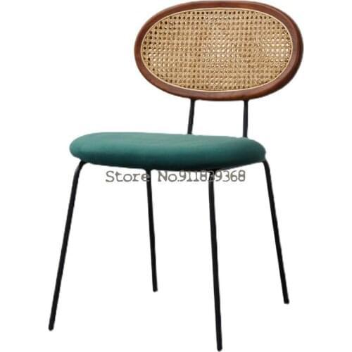 Rattan dining chair designer personality modern simple chair backrest homestay cafe lounge bar restaurant net red chair