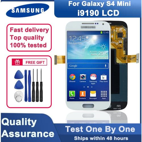 Original/100% tested 4.3" S4 Mini LCD for Samsung Galaxy S4 mini I9190, GT i9192 i9195 LCD touch screen digitizer assembly