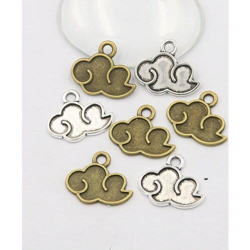 30Pcs 15*18mm 2 Color Auspicious Clouds Charm Metal Natural Pendant For DIY Necklace Bracelet Earrings Bag Jewelry Making