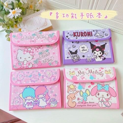 Sanrio hello kitty Cartoon PU ID Card Holder Card Holder Multifunctional Storage Bag Passport ID Holder My Melody Coin Purse
