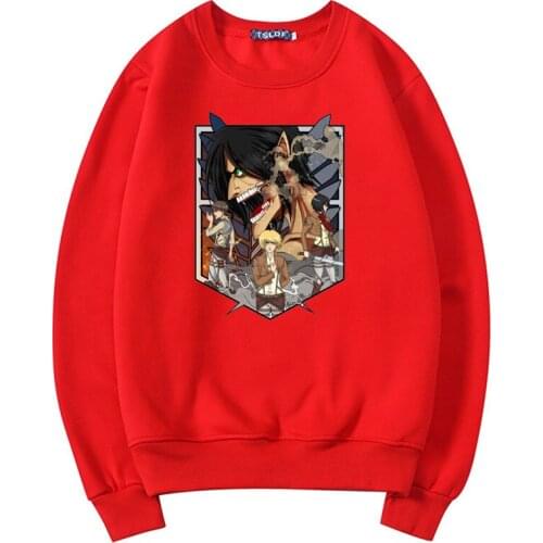 Attack on Titan Anime Sweatshirt Women Casual Long Sleeve Cool Manga Hoodies Eren Yeager Printed Fashion Asian Size Tops Hoody