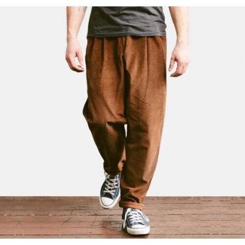 Corduroy Pants New style hot sale in autumn and winter 2020 in Europe and America mens loose solid color trousers