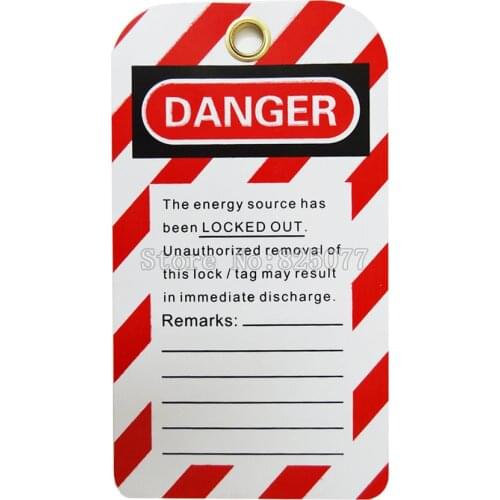 Brand New 100PCS Waterproof Inspection Lock Out Tag Padlock Tagout Do Not Operate Maintenance Tag