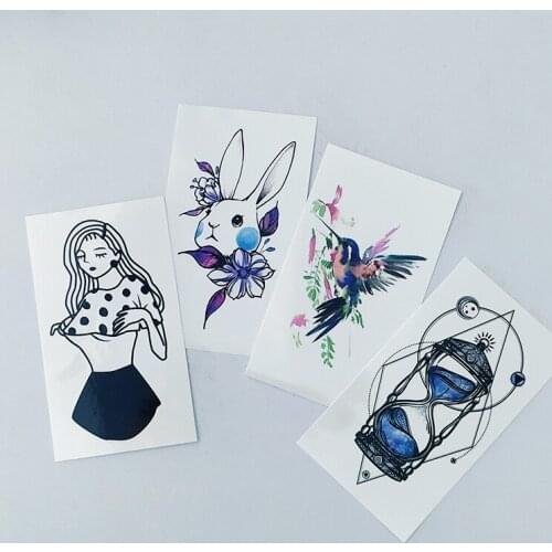 Waterproof Temporary Tattoo Sticker lovely rabbit bird sexy girl hourglass tatto flash tatoo fake tattoos for women men lady