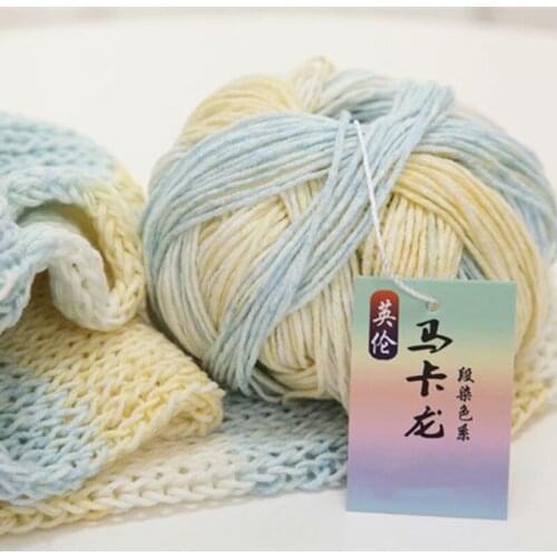 YOMDID Gradient Color Woolen Yarn Section Dyeing Cotton Thread Hand Knitted Wool Milk Cotton For Sweater Scarf Hat Blanket lanas