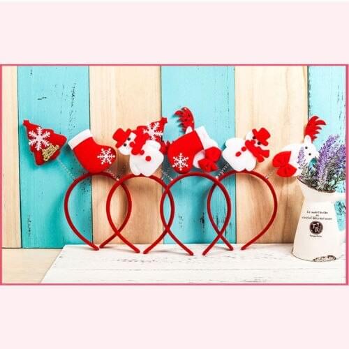 Merry Christmas Women Girl Hair Band Headband Reindeer Snowman Xmas Party Supplies for New Year Accessories
