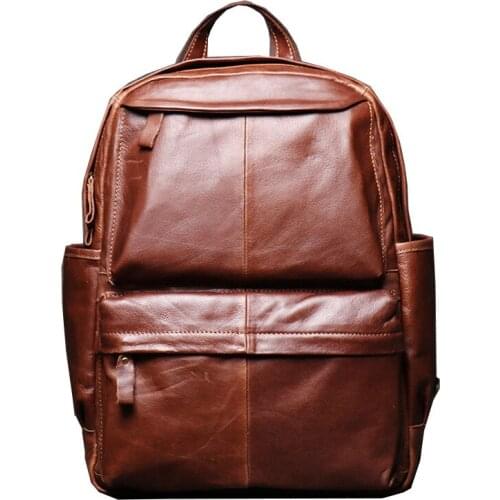 Women Fashion Backpack Male Travel Backpack Mochilas Schoolbag Men Genuine Leather Business Bag Large Laptop Shopping Travel Bag