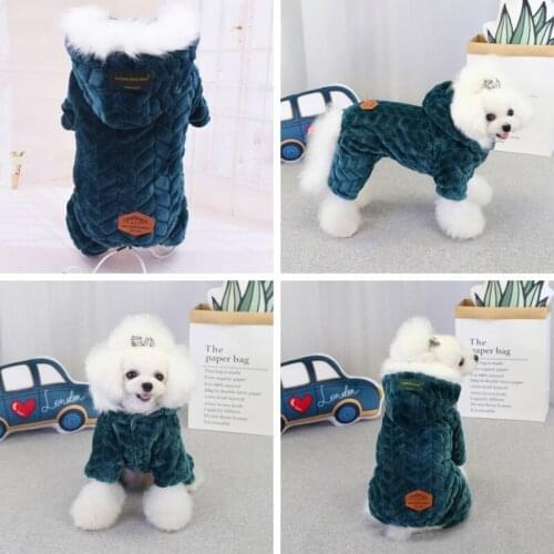 Pet Dog Winter Clothes Puppy Jackets Dogs Four Legs Jumpsuit Thicken Pet Clothing For Yorkshire Teddy Dogs
